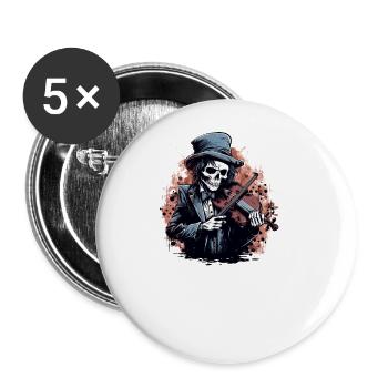 Violoniste-musicien Violons - Lot de 5 grands badges (56 mm) - blanc - Devant