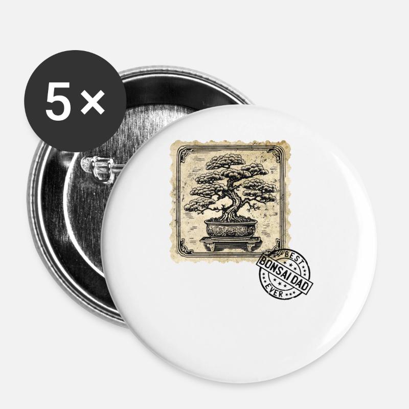 Bonsai Dad Bonsai Tree Bonsai Plants - Buttons large 2.2''/56 mm (5-pack) - white