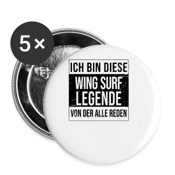 Wingfoil-Surfer Wingfoiling Hydrofoil Kitefoil - Buttons groß 56 mm (5er Pack) - Weiß - Vorne