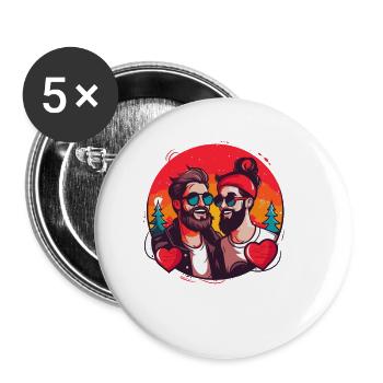 LGBT Gay Valentine's Day Idea for Gays - Buttons large 2.2''/56 mm (5-pack) - white - Front