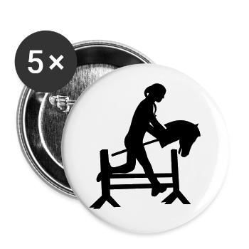 Hobby Horse Hobbyhorsing Rider - Buttons large 2.2''/56 mm (5-pack) - white - Front