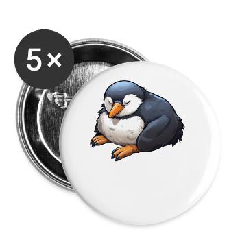 Chemise de nuit officielle Penguin - Lot de 5 grands badges (56 mm) - blanc - Devant