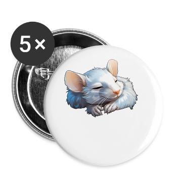 Chemise de sommeil officielle Rat - Lot de 5 grands badges (56 mm) - blanc - Devant