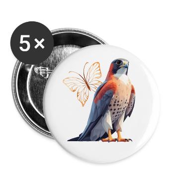 Falcons - Buttons large 2.2''/56 mm (5-pack) - white - Front
