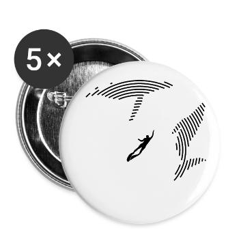 Tauchen mit Walen - Buttons groß 56 mm (5er Pack) - Weiß - Vorne
