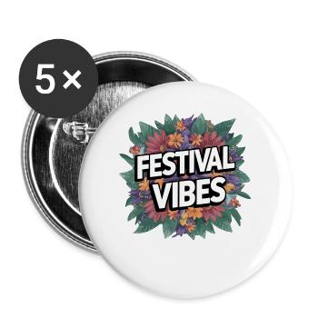 Festival Vibes - Buttons groß 56 mm (5er Pack) - Weiß - Vorne