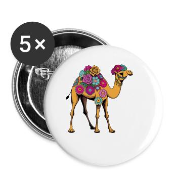Camel Flowers - Buttons large 2.2''/56 mm (5-pack) - white - Front