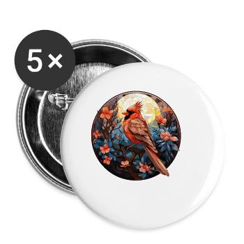 Cardinal Vogel rouge - Lot de 5 grands badges (56 mm) - blanc - Devant