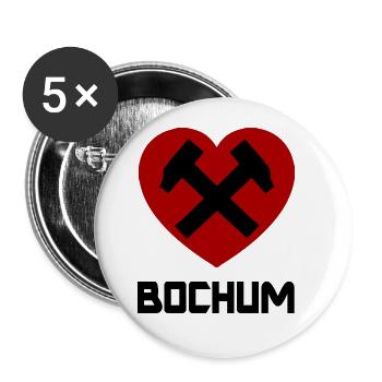 Bochum in the Ruhr area - Buttons large 2.2''/56 mm (5-pack) - white - Front