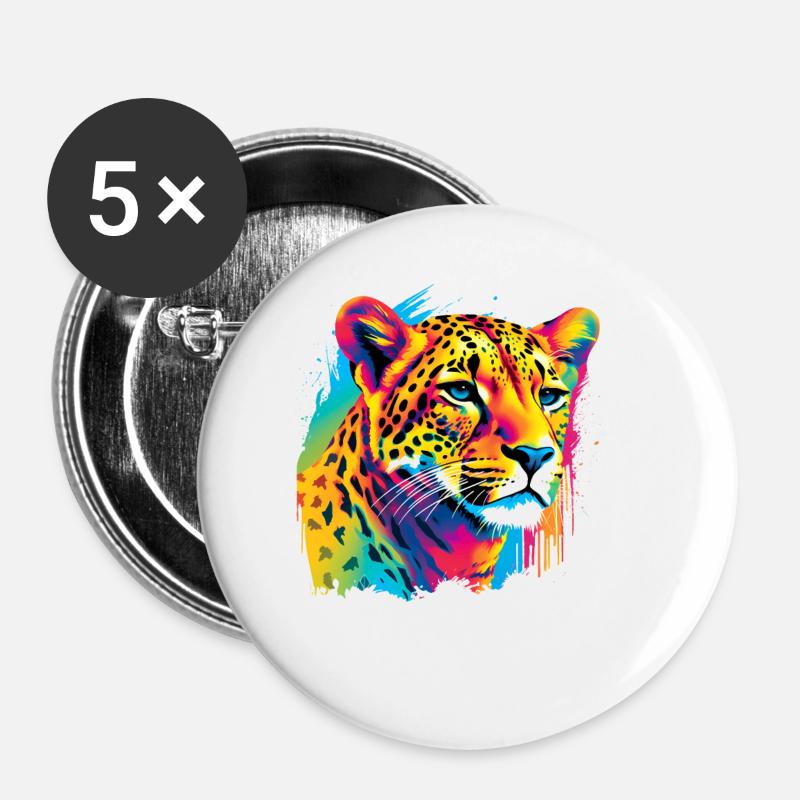 Cheetah Cheetah - Buttons large 2.2''/56 mm (5-pack) - white