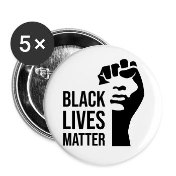 Black Lives Matter - Lot de 5 grands badges (56 mm) - blanc - Devant