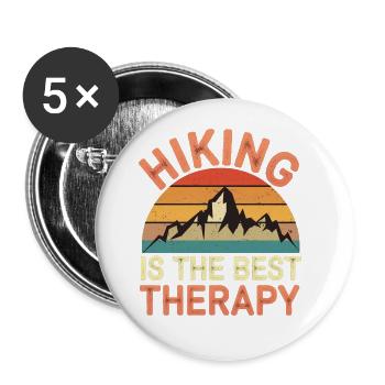 Hiking Is The Best Therapy 14 - Buttons groß 56 mm (5er Pack) - Weiß - Vorne