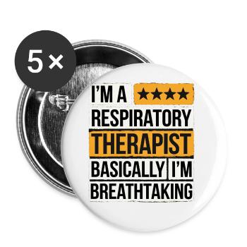 Respiratory Therapist I'm Breathtaking 10 - Buttons groß 56 mm (5er Pack) - Weiß - Vorne