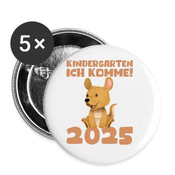 kiKindergarten 2025 Kids Gift Kita 2025 Décoration - Lot de 5 grands badges (56 mm) - blanc - Devant