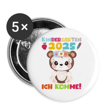 Kindergarten 2025 Kids Gift Kita 2025 Decoration - Buttons large 2.2''/56 mm (5-pack) - white - Front