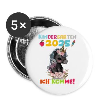 Kindergarten 2025 Girl Gift Kita 2025 Decoration - Buttons large 2.2''/56 mm (5-pack) - white - Front