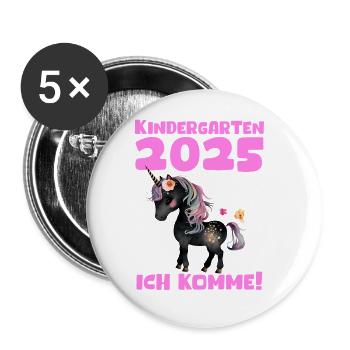 Kindergarten 2025 Girl Gift Kita 2025 Decoration - Buttons large 2.2''/56 mm (5-pack) - white - Front