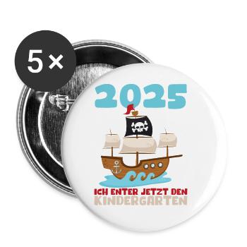 Kindergarten 2025 Kids Gift Kita 2025 Decoration - Buttons large 2.2''/56 mm (5-pack) - white - Front