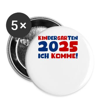 Kindergarten 2025 Kids Gift Kita 2025 Decoration - Buttons large 2.2''/56 mm (5-pack) - white - Front