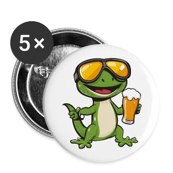 Lizard Après-Ski Bière Bande Dessinée - Lot de 5 grands badges (56 mm) - blanc - Devant