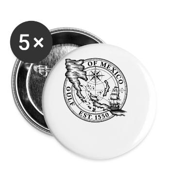 Gulf Of Mexico - Buttons large 2.2''/56 mm (5-pack) - white - Front