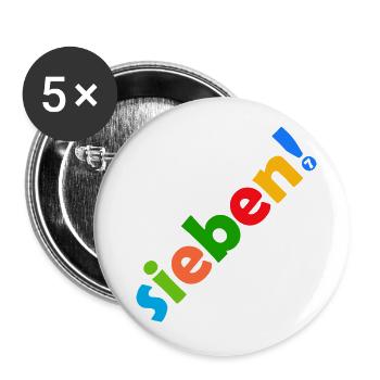 SIEBEN 7 JAHRE 7. GEBURTSTAG - Buttons groß 56 mm (5er Pack) - Weiß - Vorne