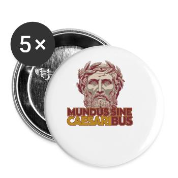 Mundus Sine Caesaribus Citation Latin - Lot de 5 grands badges (56 mm) - blanc - Devant