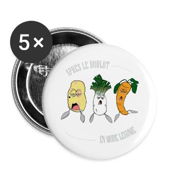 Après le boulot, en mode légume - Lot de 5 grands badges (56 mm) - blanc - Devant