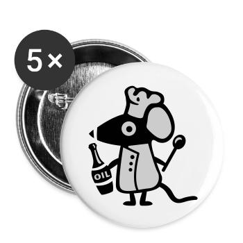 Mouse Koch - rat - Buttons large 2.2''/56 mm (5-pack) - white - Front