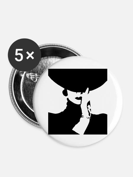 Lady - Buttons groß 56 mm (5er Pack) - Weiß