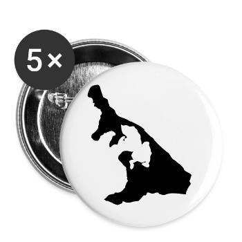 usedom - Buttons groß 56 mm (5er Pack) - Weiß - Vorne