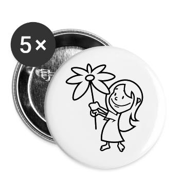 vl046a_blumenkind_1c - Buttons groß 56 mm (5er Pack) - Weiß - Vorne