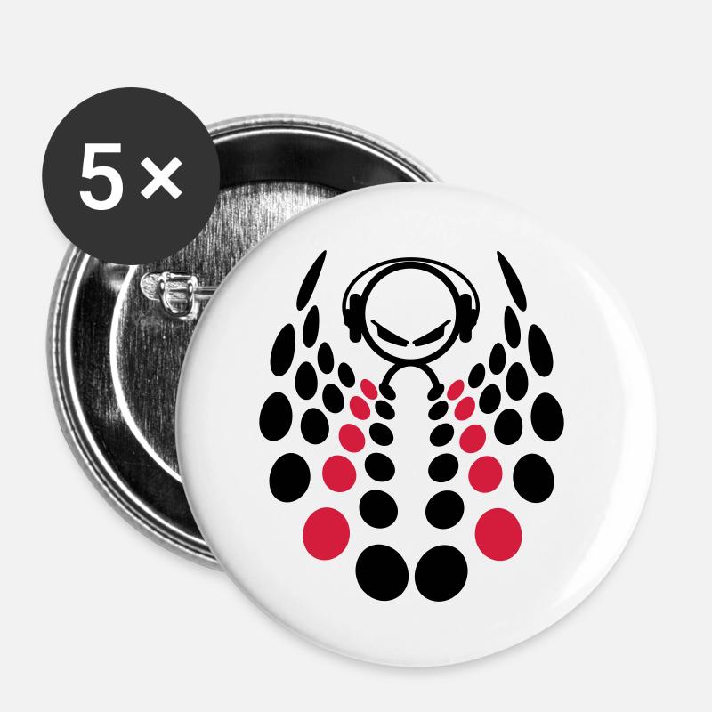 DJ - Buttons large 2.2''/56 mm (5-pack) - white