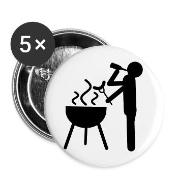 Griller - Buttons groß 56 mm (5er Pack) - Weiß - Vorne