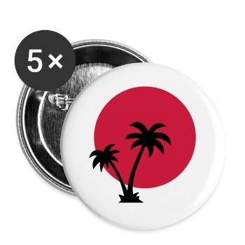 Palm Trees Sun - Buttons large 2.2''/56 mm (5-pack) - white - Front