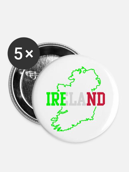ireland - Buttons groß 56 mm (5er Pack) - Weiß