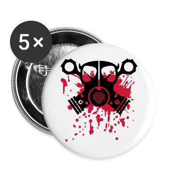 unlimited logo skull piston seizure - Buttons large 2.2''/56 mm (5-pack) - white - Front