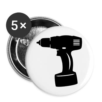 Akkuschrauber - Buttons groß 56 mm (5er Pack) - Weiß - Vorne