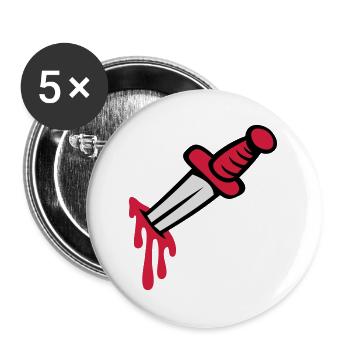 Knife in you back - Buttons large 2.2''/56 mm (5-pack) - white - Front