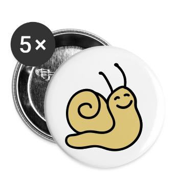 Cheerful Snail - Buttons large 2.2''/56 mm (5-pack) - white - Front