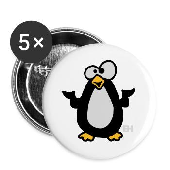 Manchot - Lot de 5 grands badges (56 mm) - blanc - Devant