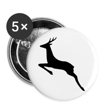 Springender Bock - Buttons groß 56 mm (5er Pack) - Weiß - Vorne