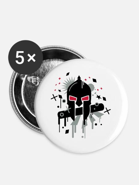 Spartaner Helm - Buttons groß 56 mm (5er Pack) - Weiß