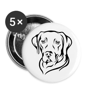 Labrador 2 - Buttons groß 56 mm (5er Pack) - Weiß - Vorne