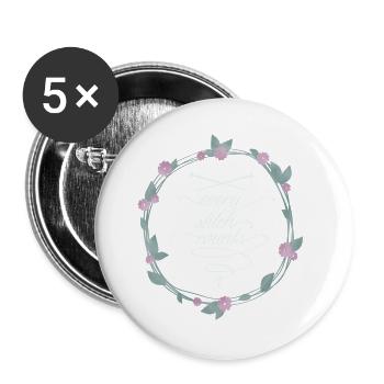 every stitch counts dark - Buttons groß 56 mm (5er Pack) - Weiß - Vorne