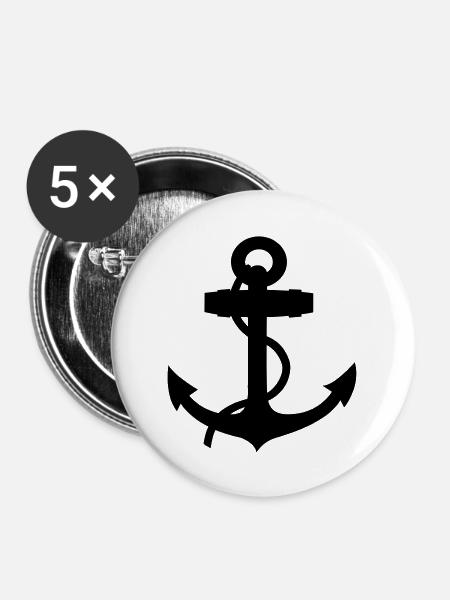 boat anchor - Buttons groß 56 mm (5er Pack) - Weiß