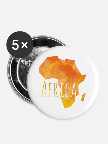 africa - Buttons groß 56 mm (5er Pack) - Weiß