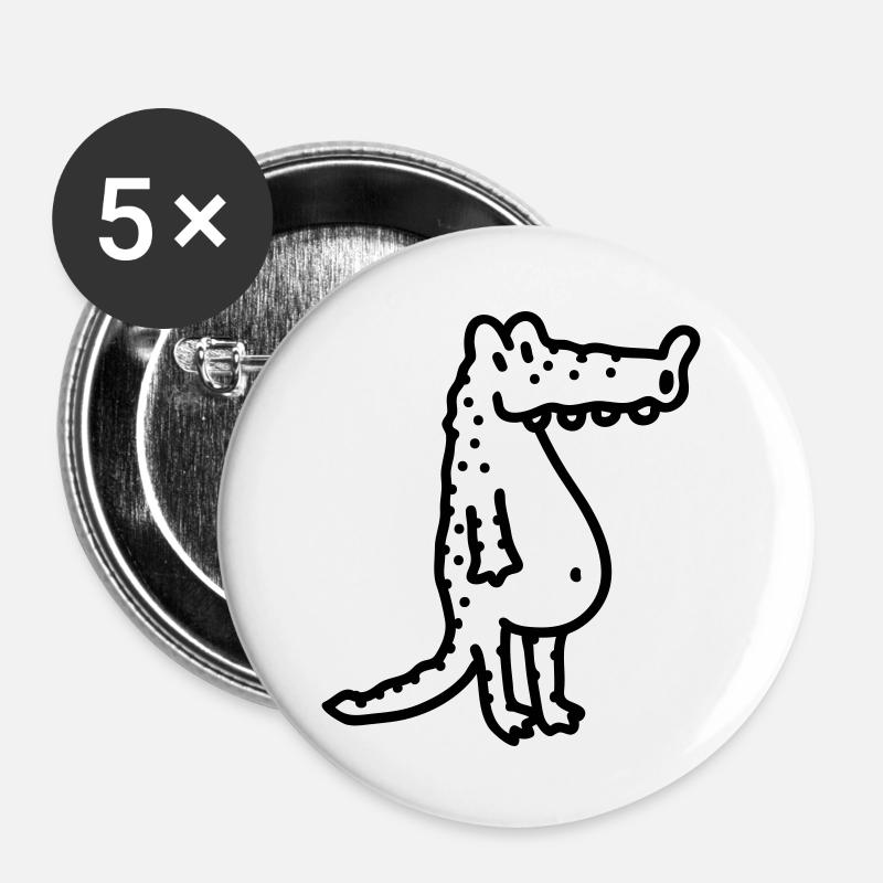 Crocodile - Line - Buttons large 2.2''/56 mm (5-pack) - white