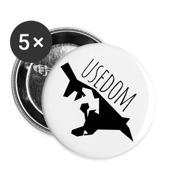 usedom - Buttons groß 56 mm (5er Pack) - Weiß - Vorne