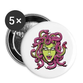Medusa (P) by Yobeeno.com - Buttons large 2.2''/56 mm (5-pack) - white - Front